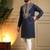 Navyblue silk blend embroidered work kurta payjama wedding & festive wear