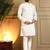White royal silk embroidered work kurta payjama wedding & festive wear
