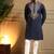 Navyblue silk blend embroidered work kurta payjama wedding & festive wear