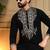 Black silk blend embroidered work kurta payjama wedding & festive wear