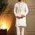 White silk blend embroidered work kurta payjama wedding & festive wear