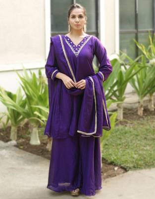 Purple kurta palazzo set 3