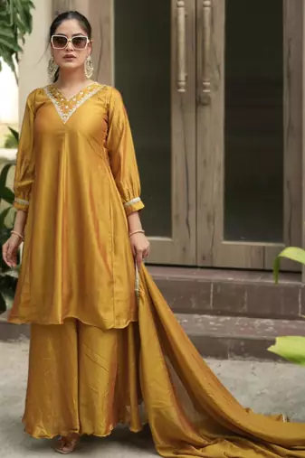 Mustard kurta palazzo set