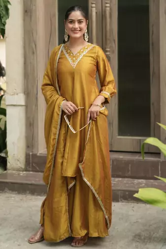 Mustard kurta palazzo set