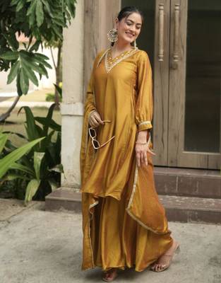 Mustard kurta palazzo set 4