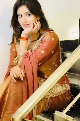 Peach embroidered sharara set