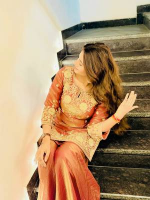 Peach embroidered sharara set 4
