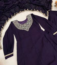 Dark purple embroidered suit