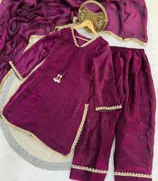 Wine silk salwar kameez set
