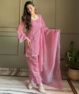 pink silk blend embroidered farshi salwar 3