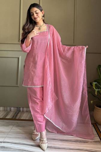Soft pink farshi salwar kameez set 