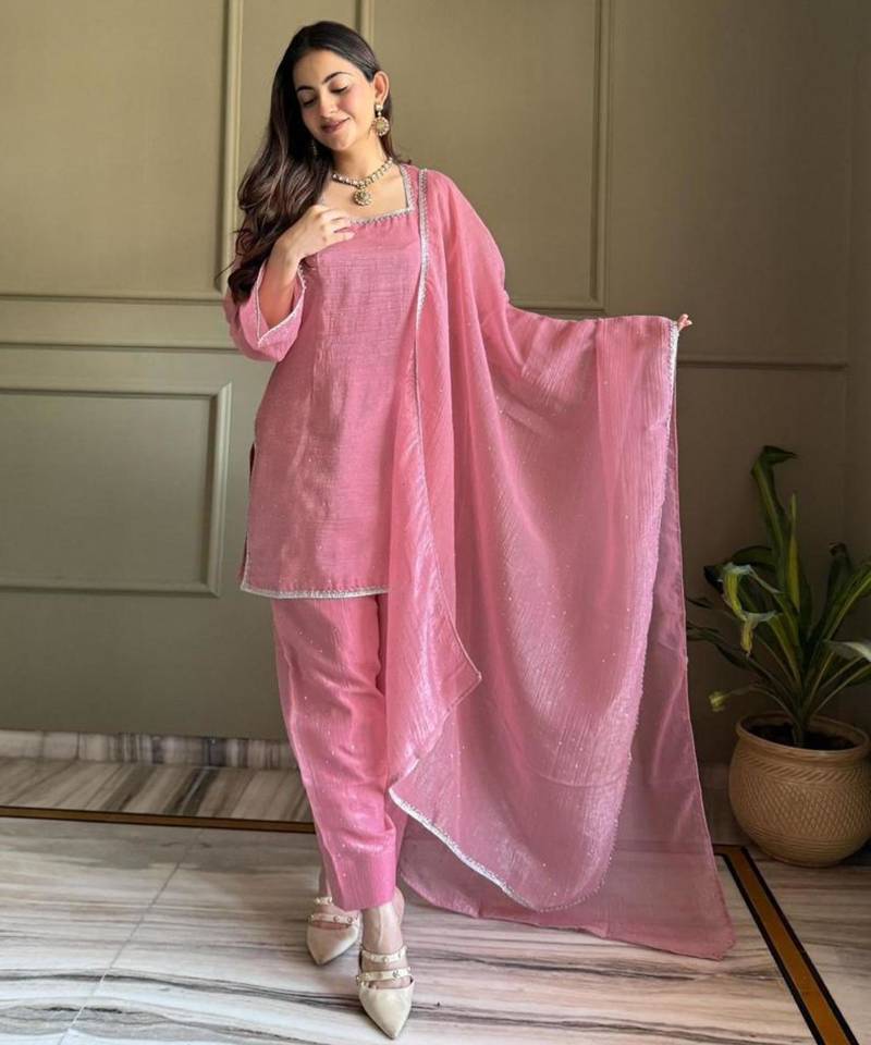 Soft pink farshi salwar kameez set 