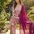 Mauve silk kurta set with dupatta