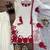 White and red embroidered suit set