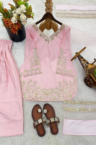 Blush pink farshi salwar kameez set