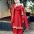 Red silk embroidered salwar suit
