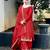Red silk embroidered salwar suit