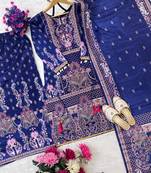 purple silk blend embroidered sharara set