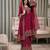 Rani pink silk embroidered salwar suit