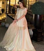 White gold-border sharara suit