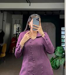 Purple A-LINE KURTI SET