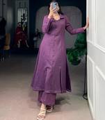 Purple A-LINE KURTI SET