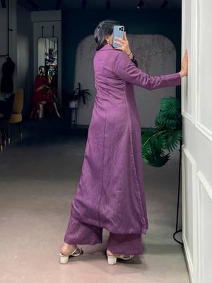 Purple A-LINE KURTI SET 4