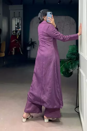 Purple A-LINE KURTI SET