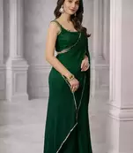 Georgette Saree with Designer Blouse & Golden Lace Border – Party Wear & Wedding Collection