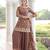 Brown floral embroidered salwar kameez