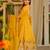 Dark yellow embroidered anarkali set