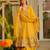 Dark yellow embroidered anarkali set