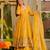 Dark yellow embroidered anarkali set