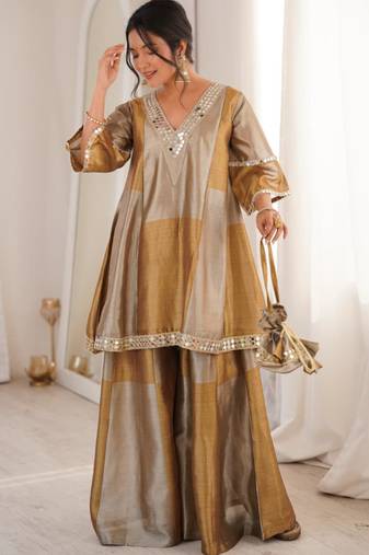 Golden kaftan-style co-ord set