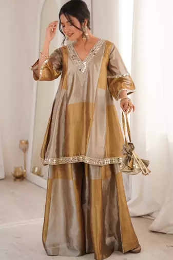 Golden kaftan-style co-ord set