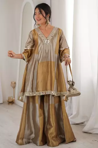 Golden kaftan-style co-ord set