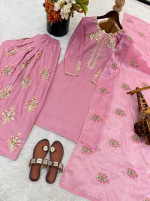 Pink silk  BLEND FARSHI salwar suit 2