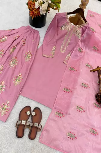 Pink silk  BLEND FARSHI salwar suit