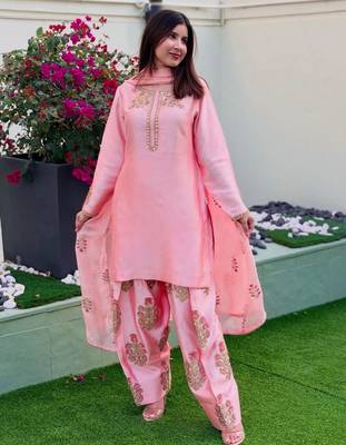 Pink silk  BLEND FARSHI salwar suit 1