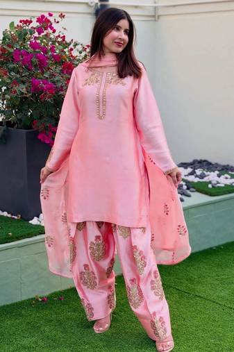 Pink silk  BLEND FARSHI salwar suit