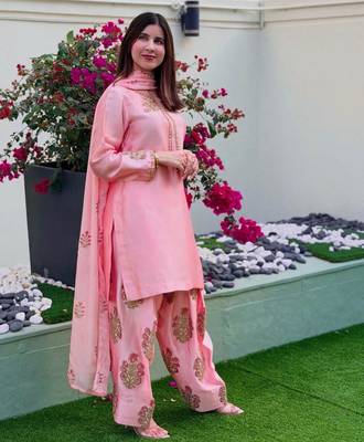 Pink silk  BLEND FARSHI salwar suit 4