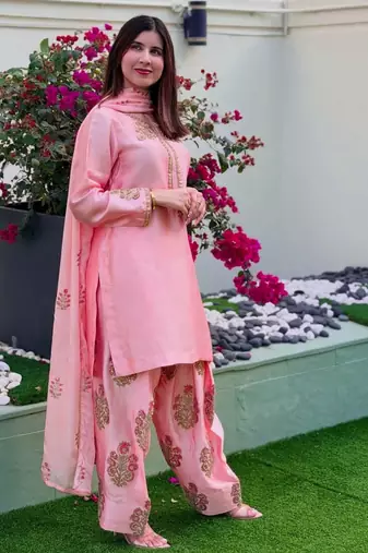 Pink silk  BLEND FARSHI salwar suit