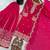 Rani pink heavily embroidered silk blend sharara set