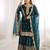 Dark green embroidered silk blend sharara suit