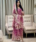 Hot pink sharara set
