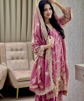 Hot pink sharara set 3