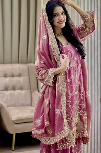 Hot pink sharara set
