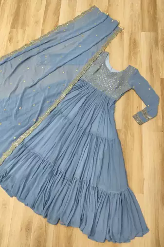 Blue anarkali set