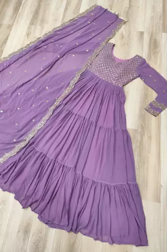 Lavender anarkali suit