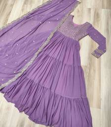 Lavender anarkali suit